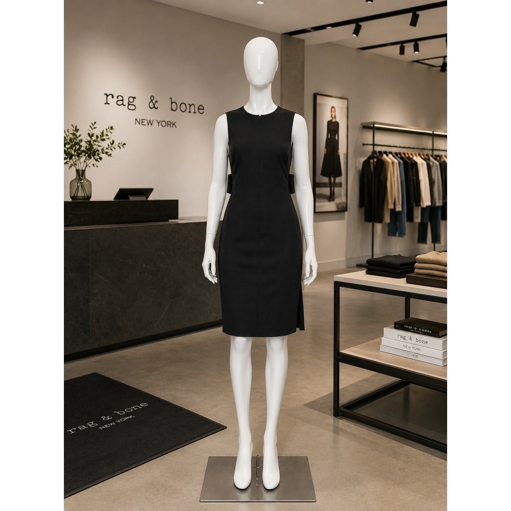 Rag & Bone Women's Silk Blend Black Sleeveless Mini Shift Dress size 2 - Picture 3 of 11